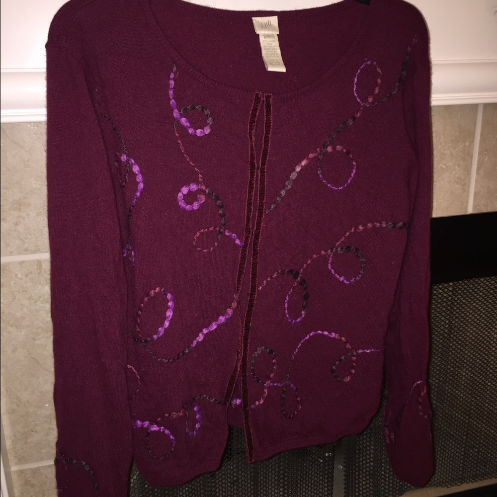 💥J. Jill burgundy wool sweater